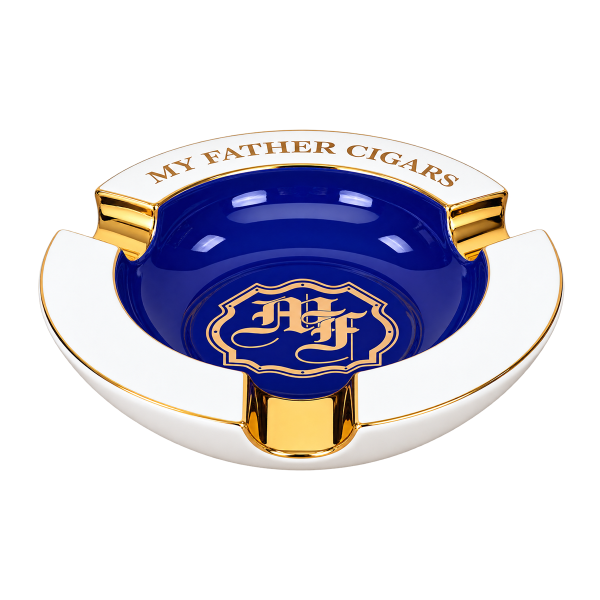Пепелник за пури My Father Cigars - син, кръгъл за 3 пури